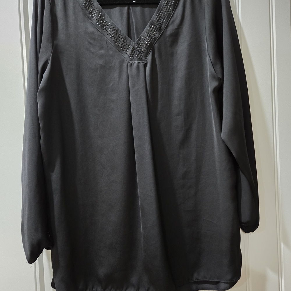Elegant Black Beaded Women's Top
